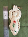 🌿 Embroidered Intention Keychain – Handmade Sacred Doll 🌿