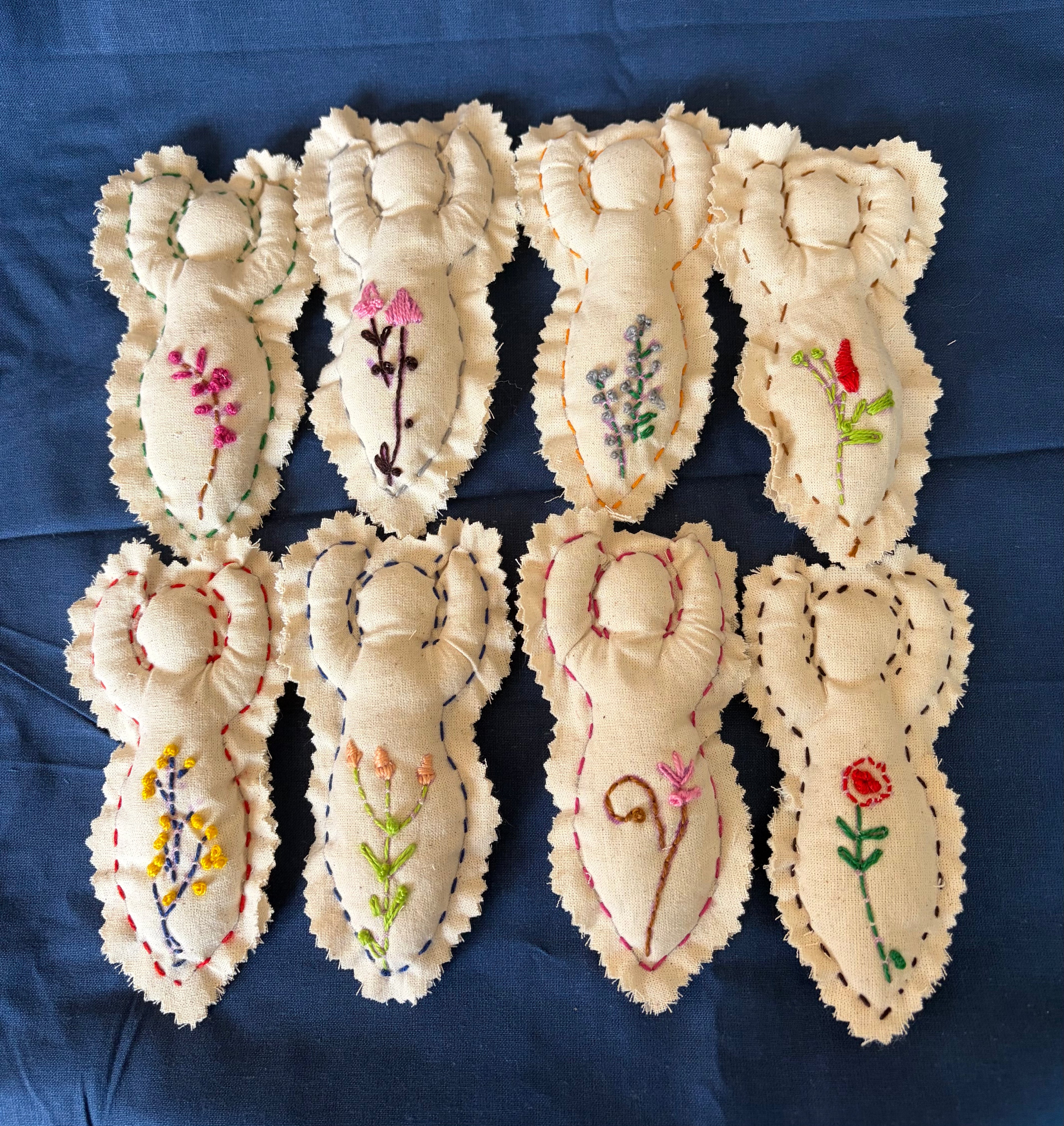 🌿 Embroidered Intention Keychain – Handmade Sacred Doll 🌿